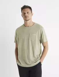 Ľanové tričko Belino s vreckom