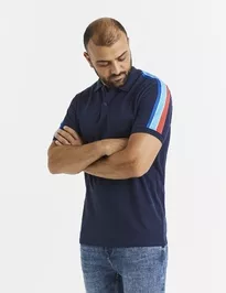 Bavlnené polo tričko Vebando s pruhmi