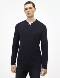 Bavlnený sveter Techillpic s gombíkmi pri krku