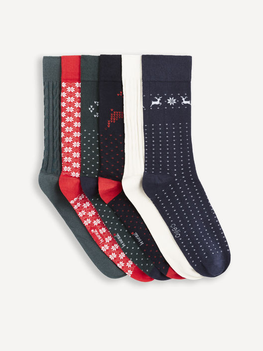 Ponožky vo vianočnom balení, 6 párov
