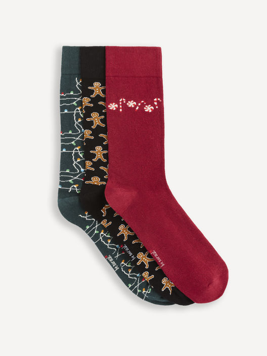 Ponožky vo vianočnom balení, 3 páry