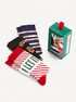 Ponožky v darčekovom balení, 3 páry (1)